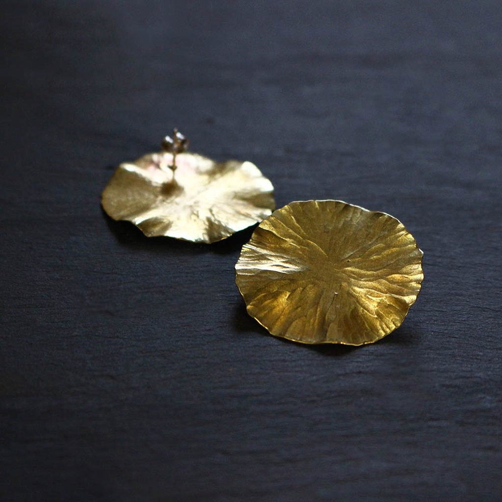 Boucle doreille bijou disque or